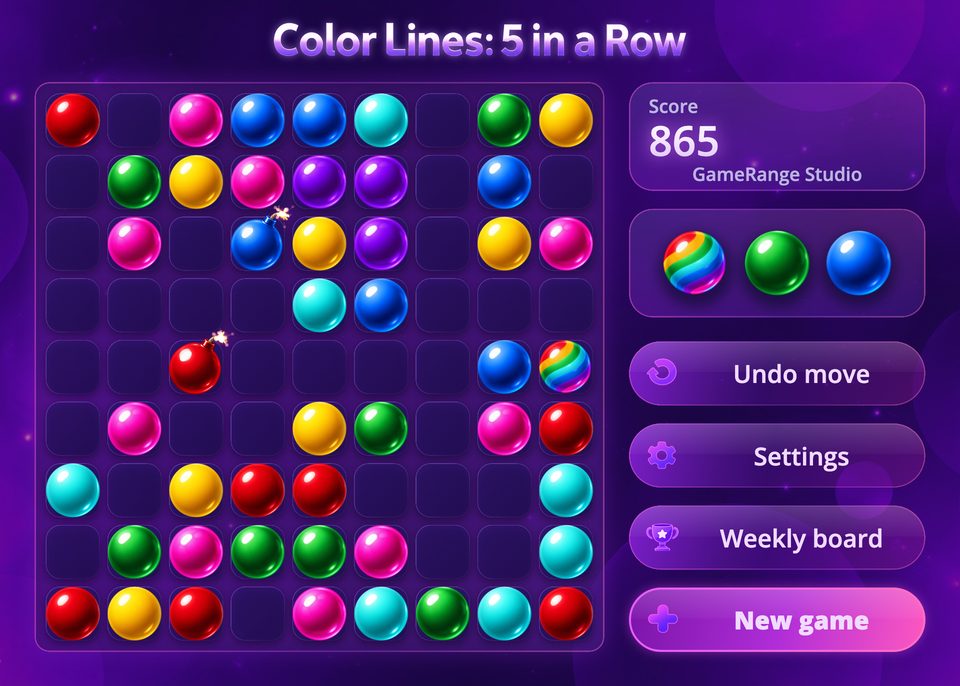 A game in progress on the 9 by 9 board
